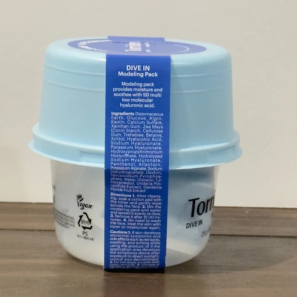 Torriden Dive In Modeling Pack Hyaluronic Acid Hydrating Mask 25g Vegan Korea